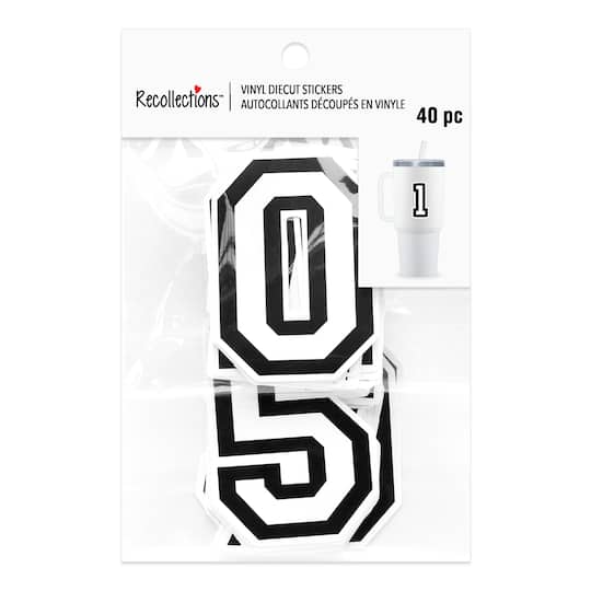 Black and White Numbers Vinyl Die Cut Stickers by Recollections™